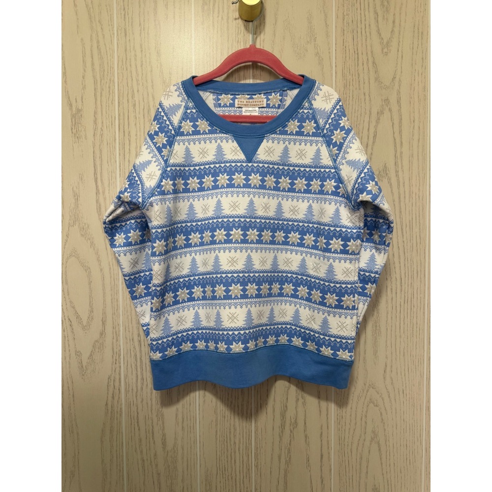 The Beaufort Bonnet Company Kids Blue Fair Isle Snowflake Sweatshirt Size 6 NEW